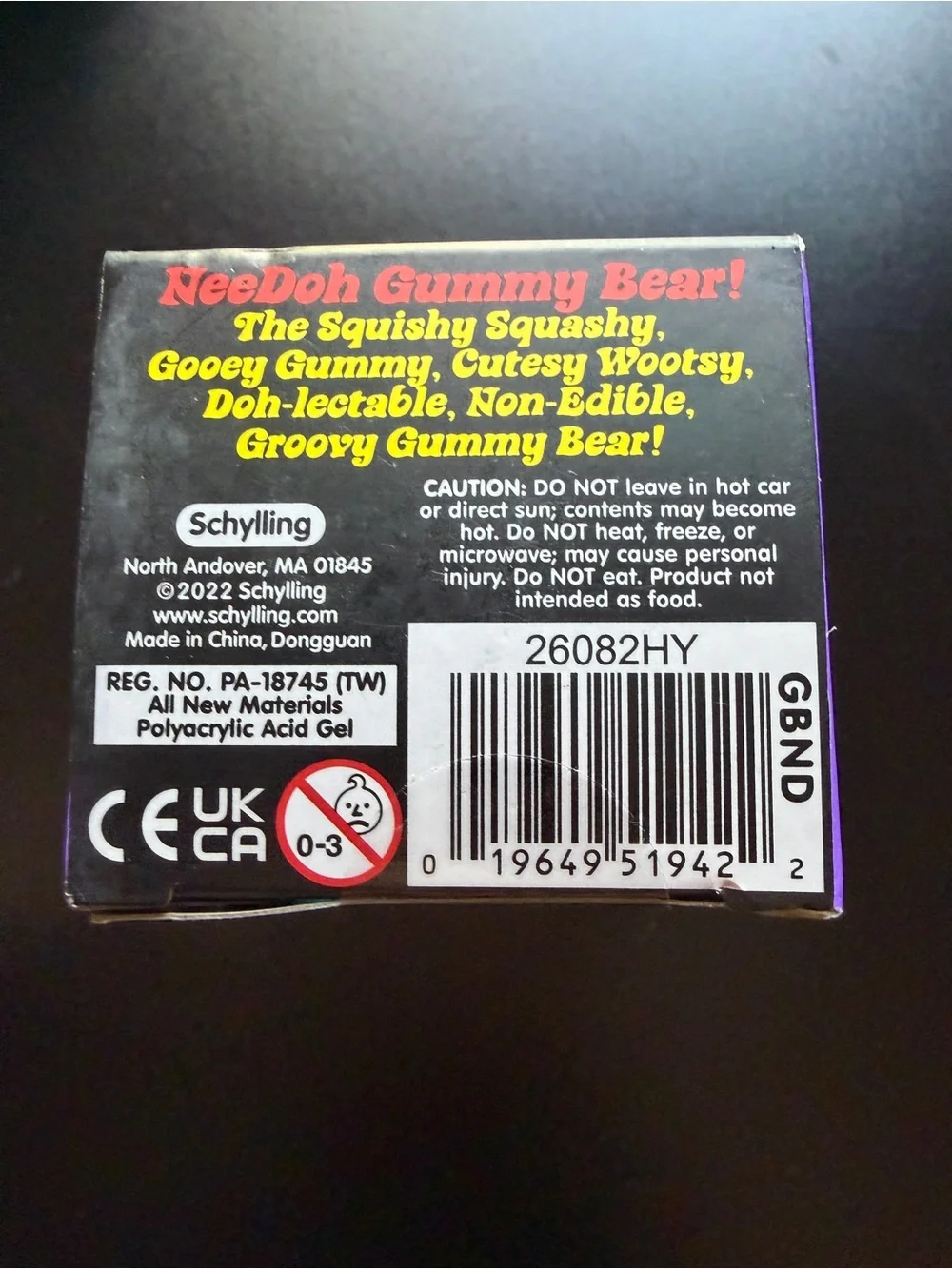 New Nee Doh Needoh Gummy Bear Dark Blue Schylling Squishy Toy 3+ Squeezy Cute